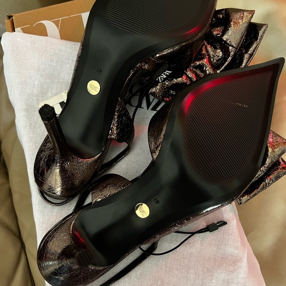 Zara metallic bow heels - Picture 6 of 8